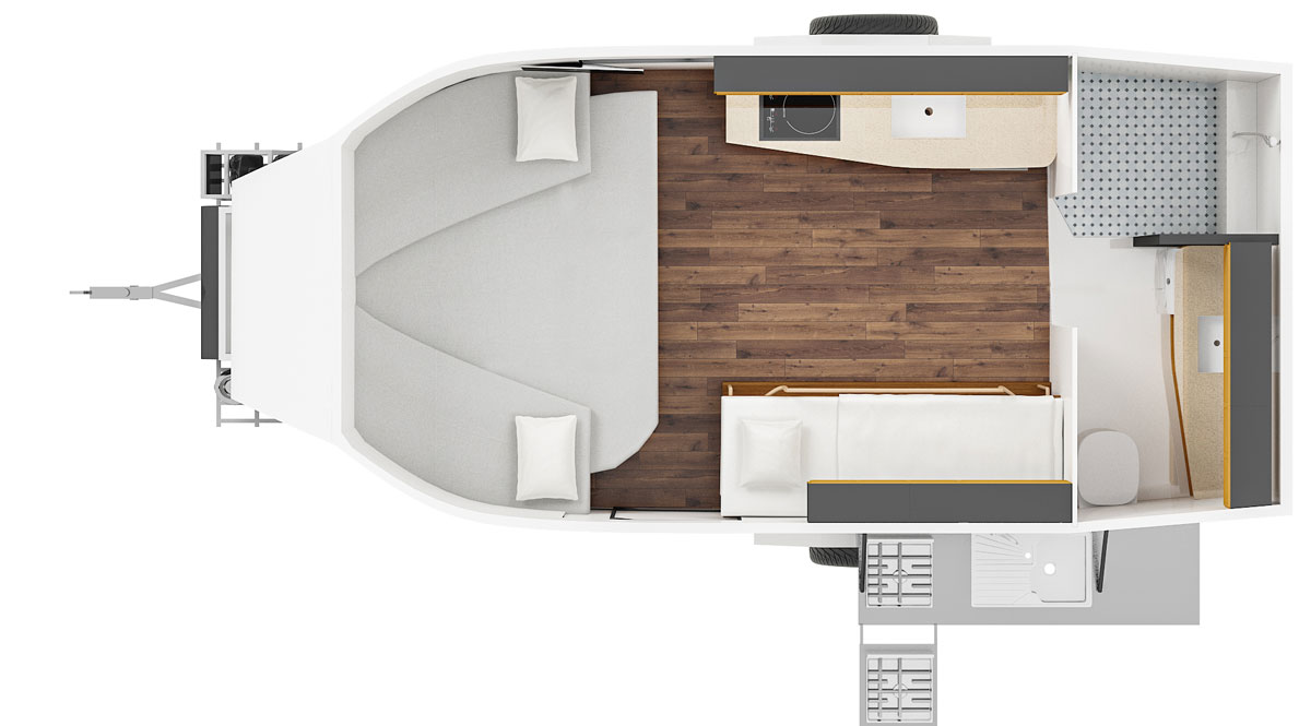 1 X QUEEN BED
2 X SINGLE BEDS
1 X BUNK BED
1 X BUNK BED