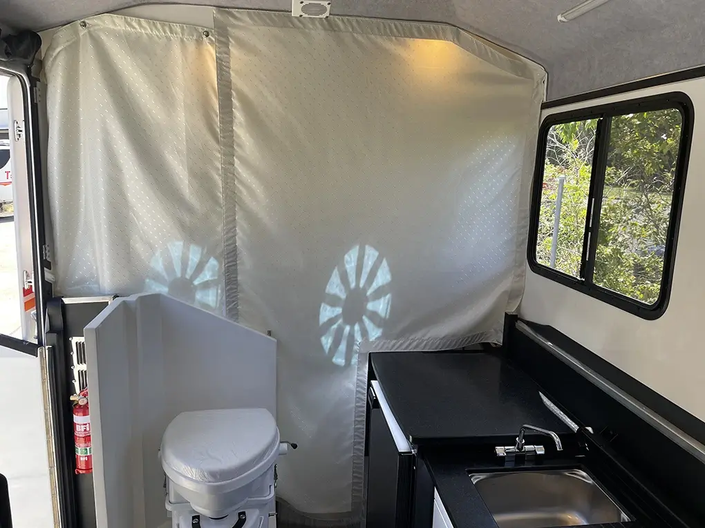 Karavan Ensuite Curtain | Kimberley Kampers Australia