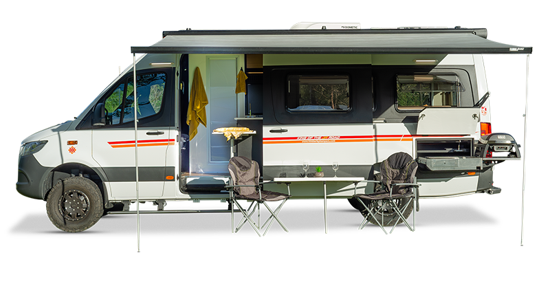 Kruiswagen Luxury Offroad Motorhome - Open Side View