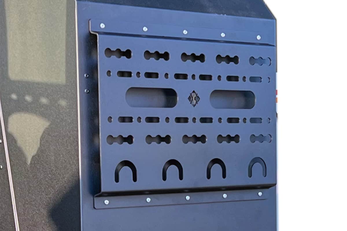 Australian offroad motorhome storage box with gullwing design, highlighting its secure mounting points for robust installation on vehicles.